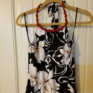 WHBM Flower-Jewled Halter Top